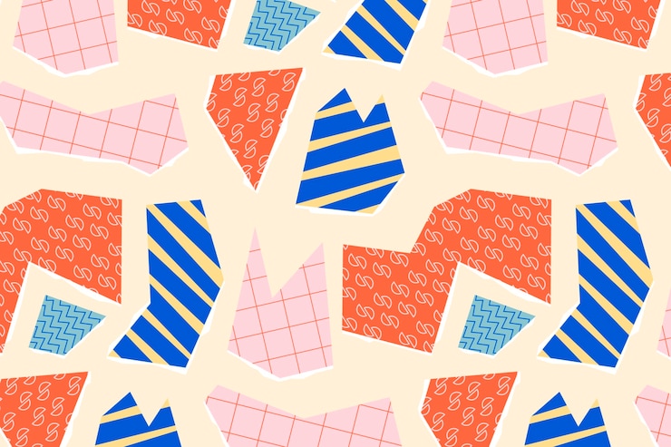 Free Vector cutout collage pattern design