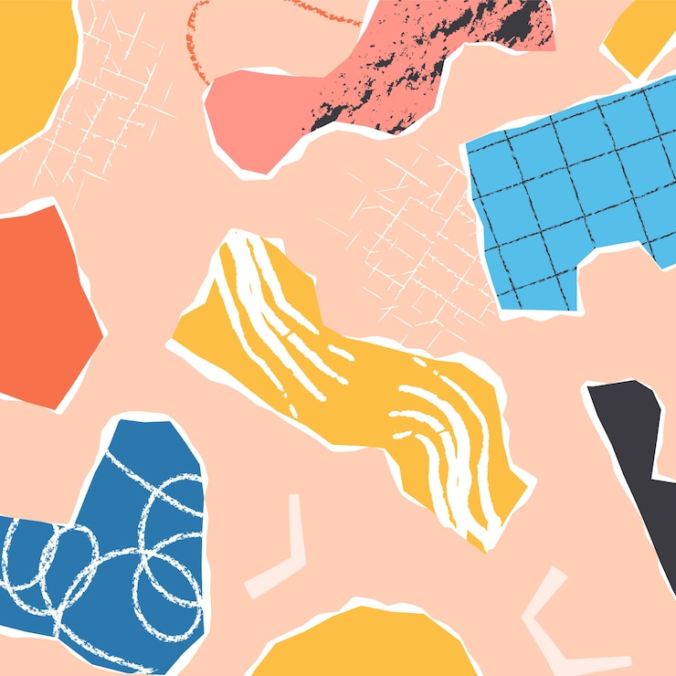Free Vector cutout collage pattern design