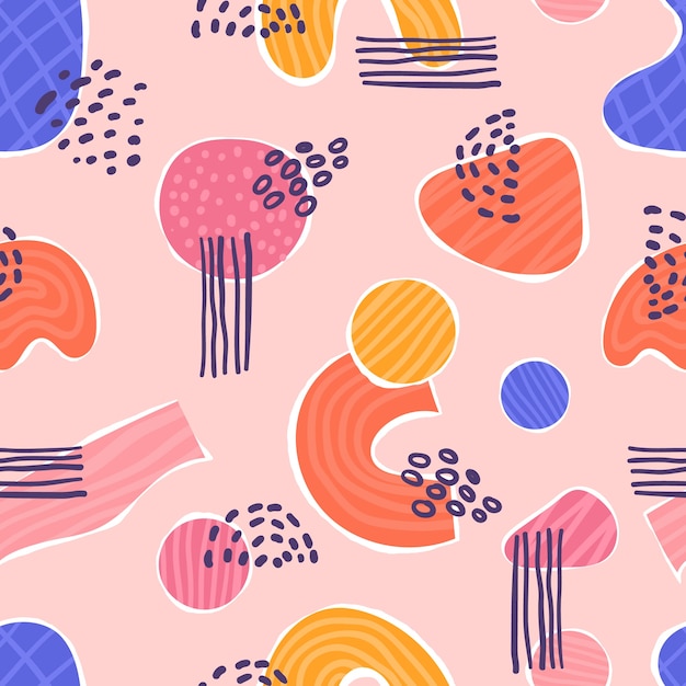 Cutout collage pattern design