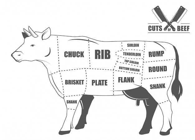 Premium Vector Meat Cuts Poster Butcher Diagram Dana