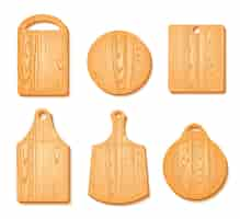 Free vector cutting board icon set