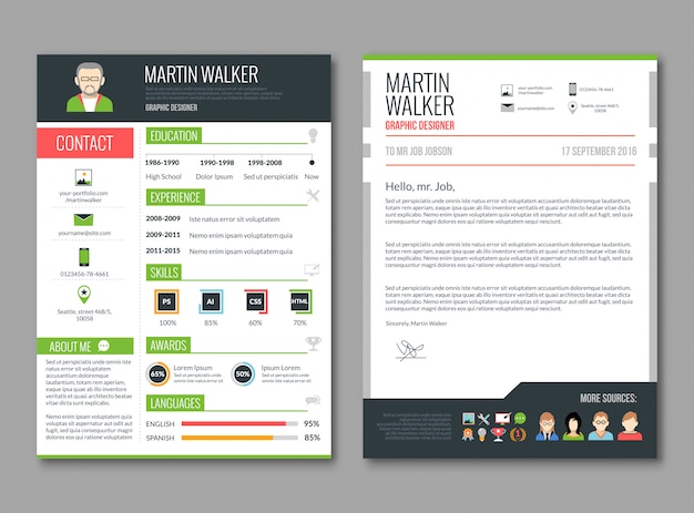 Free vector cv layout template