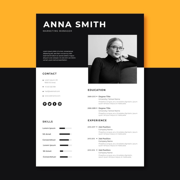 Free vector cv template design