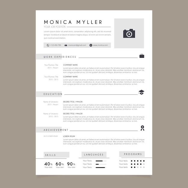 Cv template Free Vector