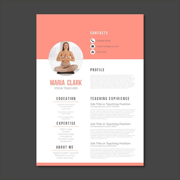 Free vector cv templates minimalism