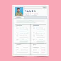 Free vector cv templates minimalist