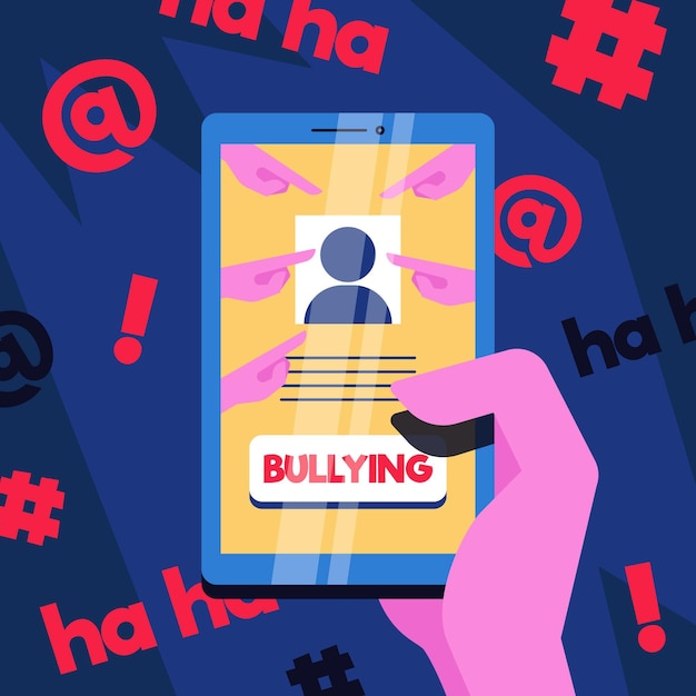 Free vector cyber bullying concept