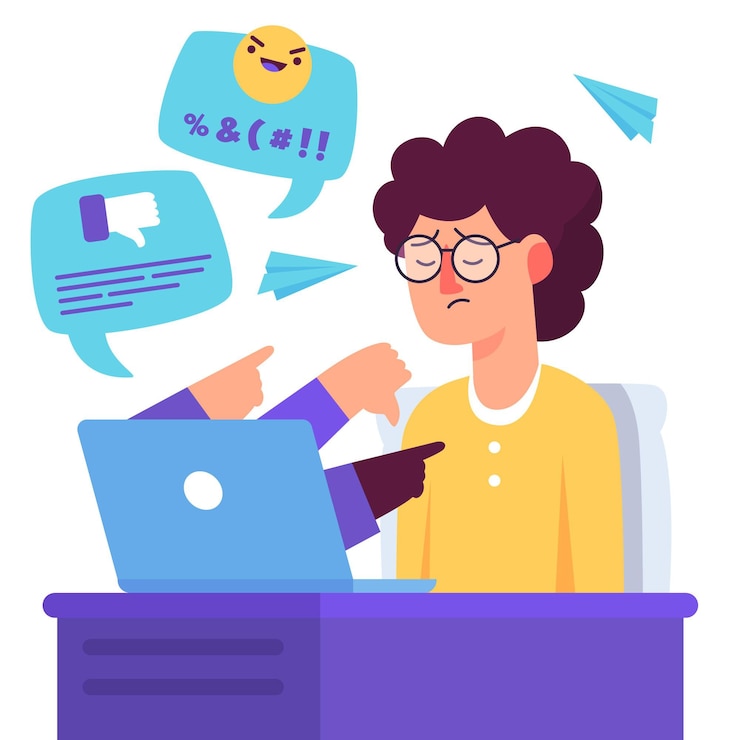 Free Vector cyber bullying concept