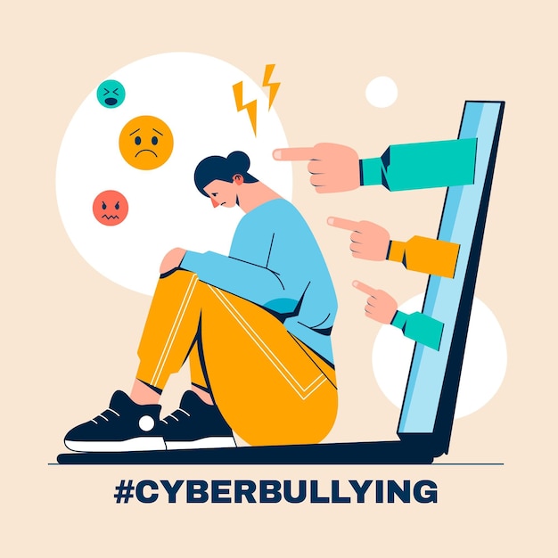 Free vector cyber bullying concept