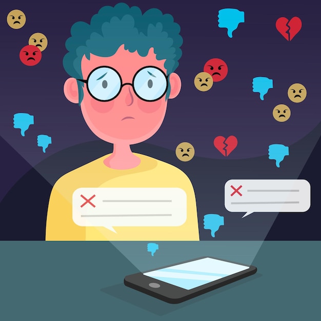 Free vector cyber bullying concept