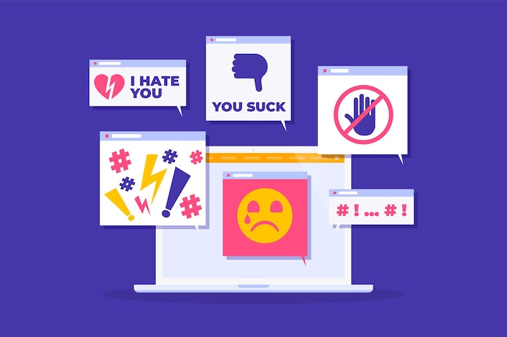 Free Vector cyber bullying concept