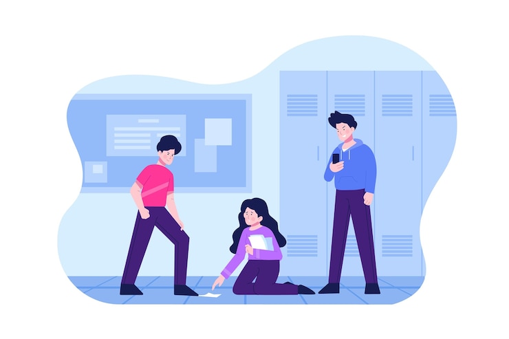 무료 Vector 사이버 왕따 일러스트 디자인