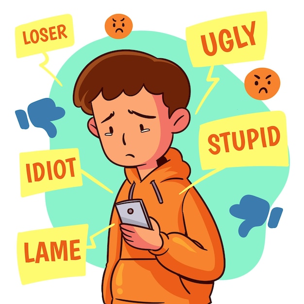 Free vector cyber bullying illustration design