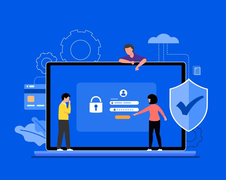 Free Vector cyber data security online concept illustration, internet security or information privacy & protection.