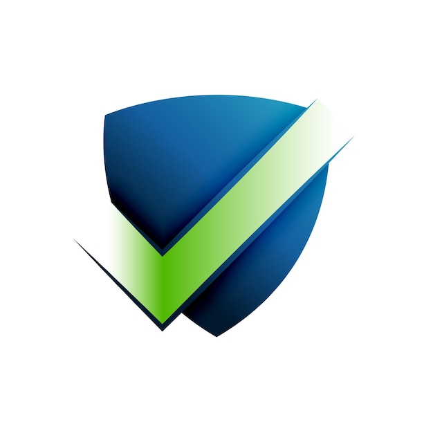 Free vector cyber defense logo with checkmark of trust for your digital business