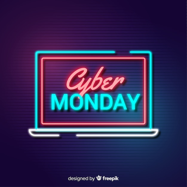 Cyber monday banner on computer screen