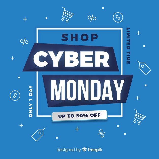 Cyber monday banner in flat design