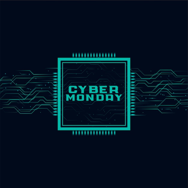 Free vector cyber monday banner in futuristic style design