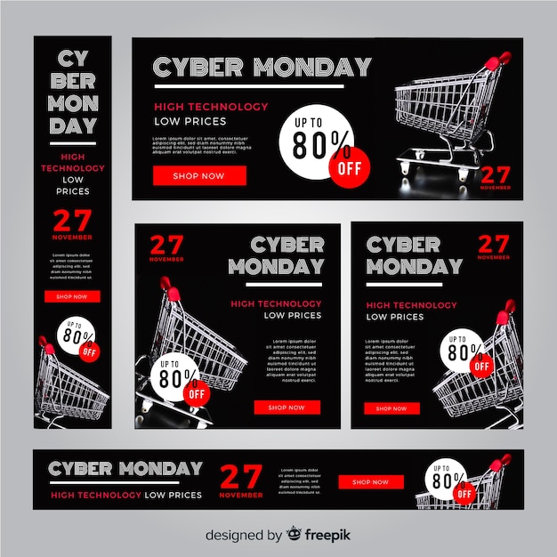 Cyber monday banner template collection