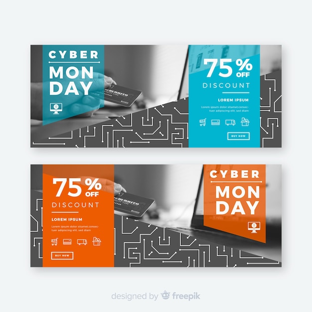 Cyber monday banner template collection