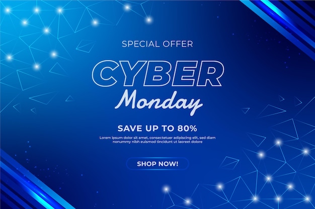 Free vector cyber monday banner with discount