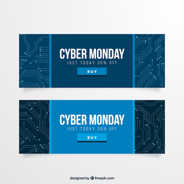 Cyber monday banners of circuit