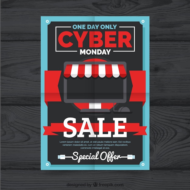 Free vector cyber monday banners in flat design