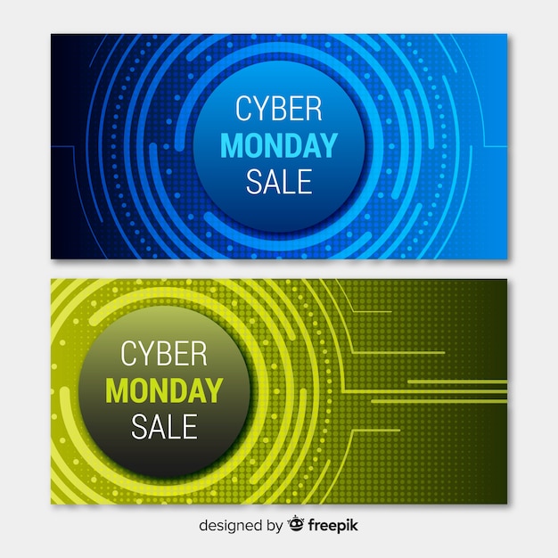 Free vector cyber monday banners