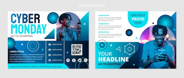 Free vector cyber monday brochure template
