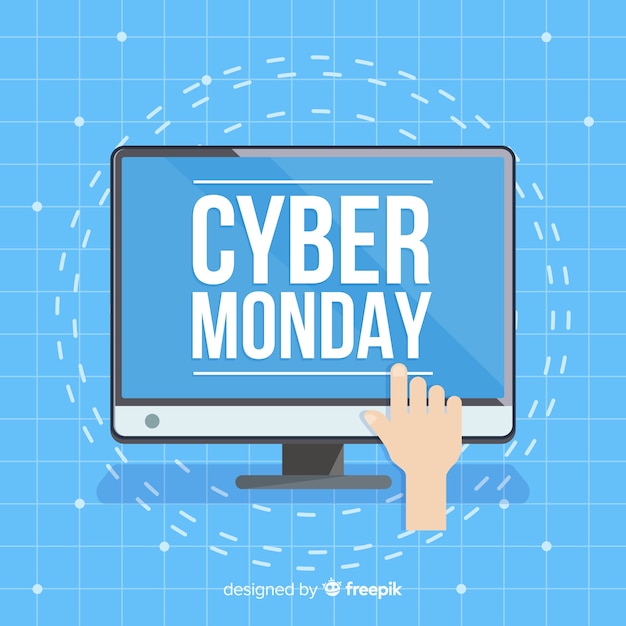 Cyber monday composition with flat design