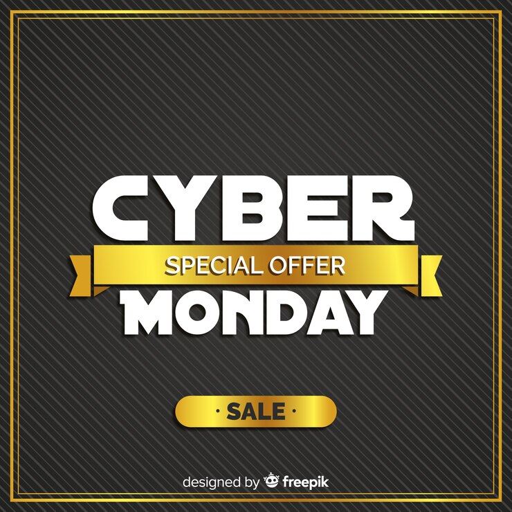 Free Vector cyber monday composition with golden style