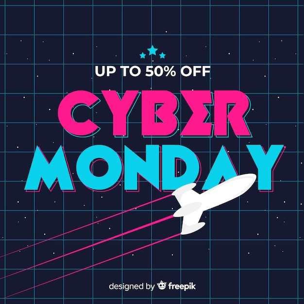 Концепция Cyber Monday в плоском дизайне