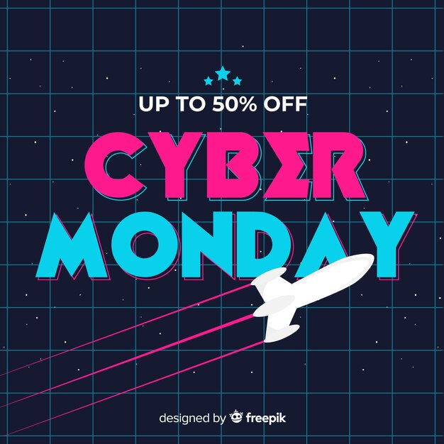 Концепция Cyber Monday в плоском дизайне