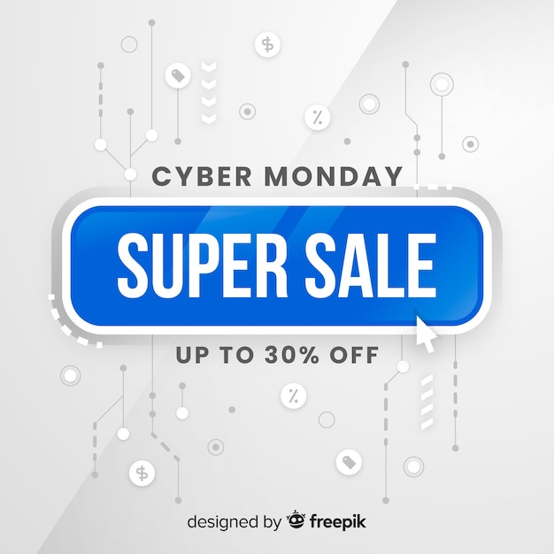 Cyber monday concept in flat design