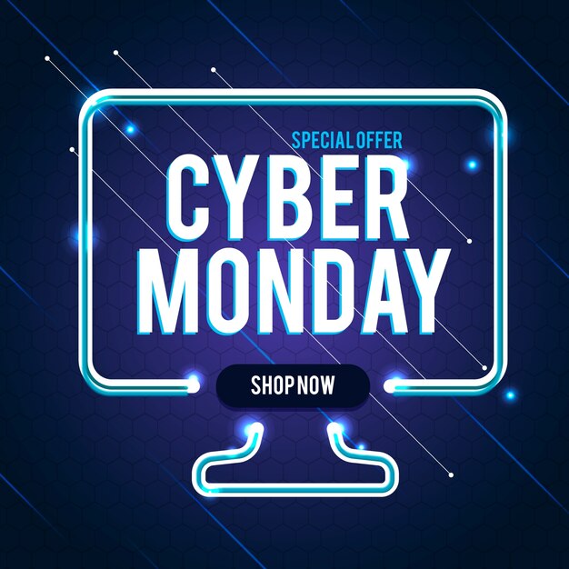 Free vector cyber monday concept in flat design