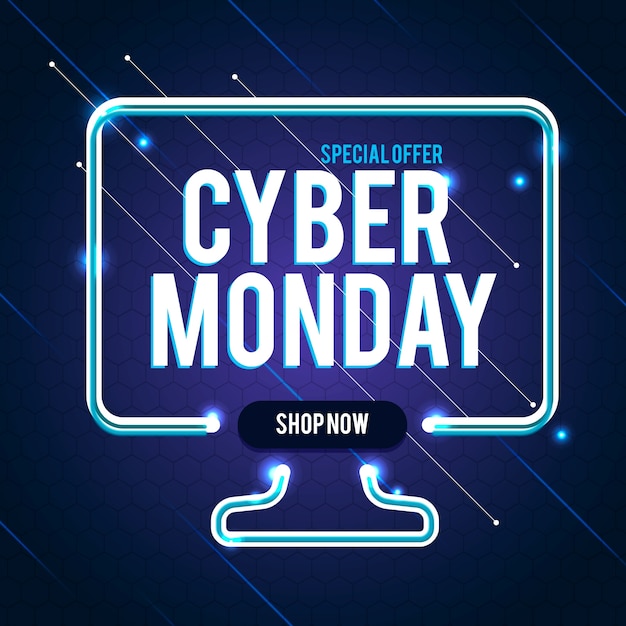 Концепция Cyber Monday в плоском дизайне