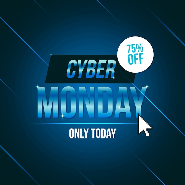 Free vector cyber monday concept in flat design