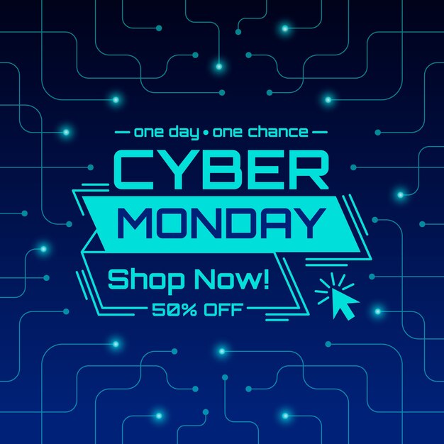 Cyber monday concept in flat design