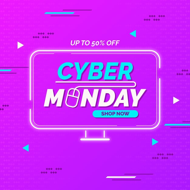 Концепция Cyber Monday в плоском дизайне