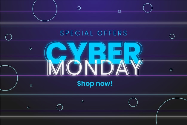 Cyber monday concept in flat design