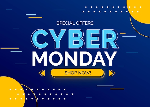 Cyber monday concept in flat design