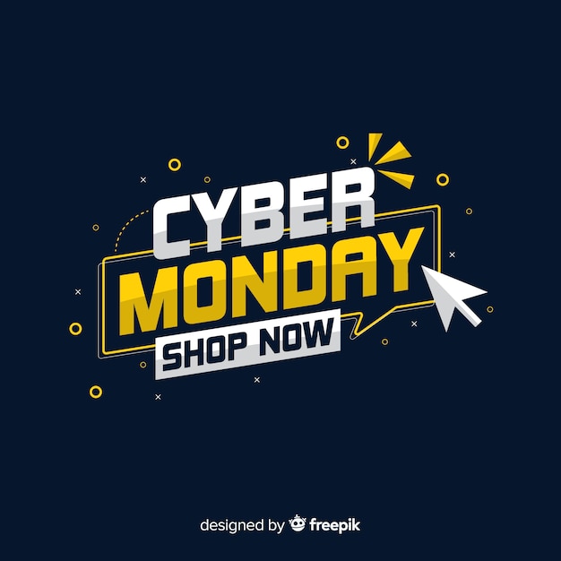 Free vector cyber monday concept making you shop now