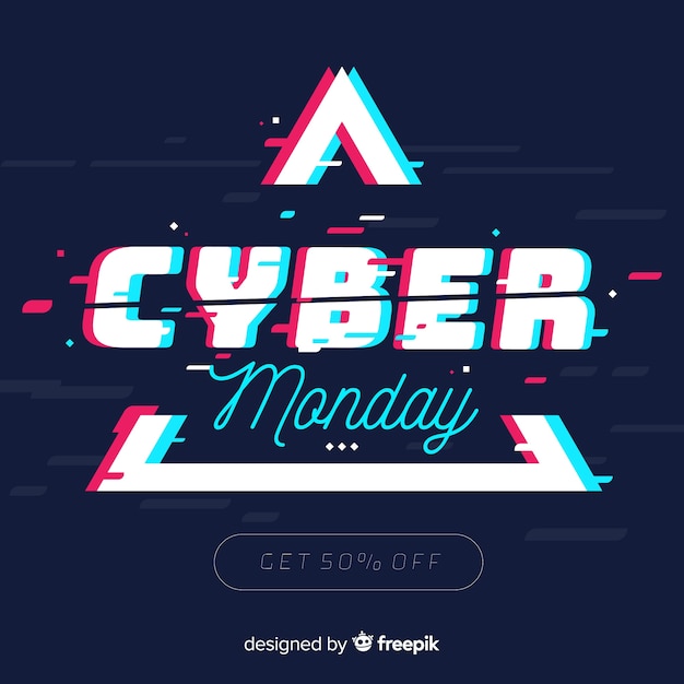 Free vector cyber monday concept with flat design background