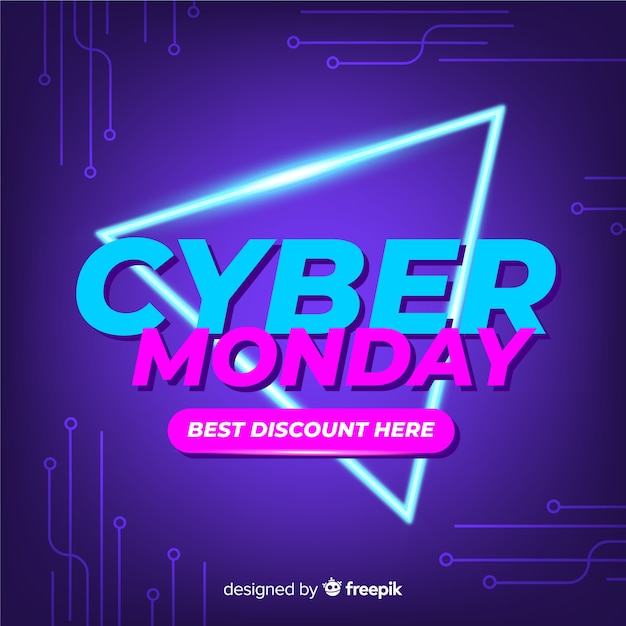 Cyber monday concept with flat design background