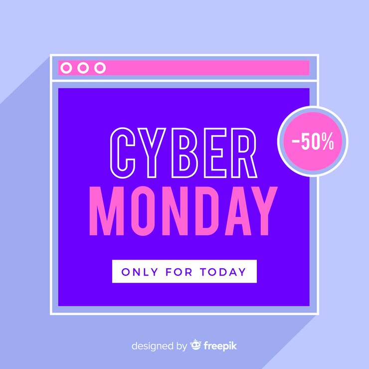 Free Vector cyber monday concept with flat design background