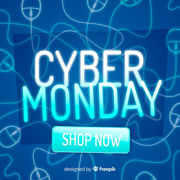 Cyber monday concept with flat design background