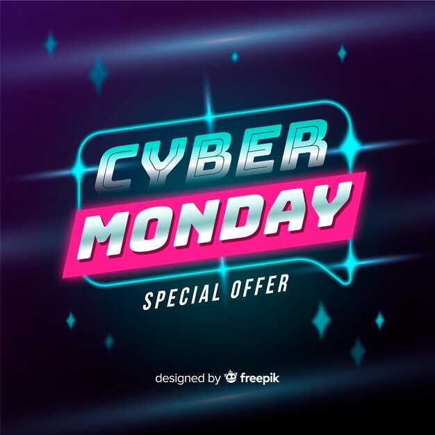 Cyber monday concept with flat design background