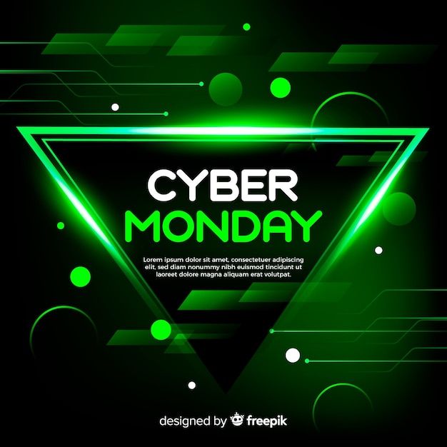 Cyber monday concept with realistic background