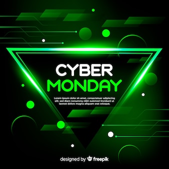 Cyber monday concept with realistic background