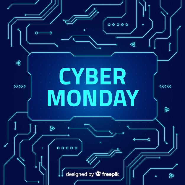 Cyber monday concept with realistic background